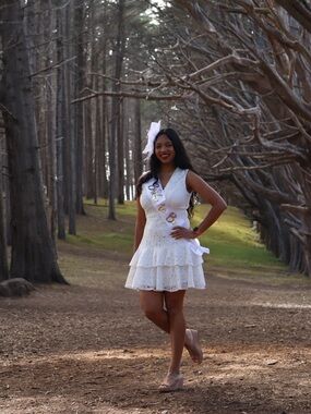 Aqua White Lace Dress